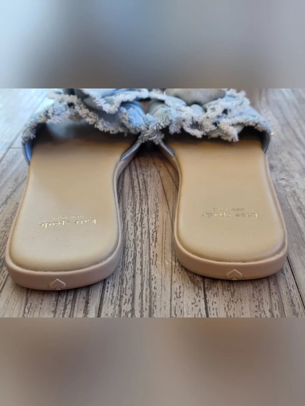 kate spade Flourish Denim Flat Sandals